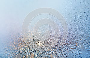 Natural water drops on glas