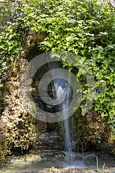 natural water fountain with natural decoration