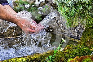 Natural water from the source