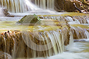 Natural waterfall in deep forest national park