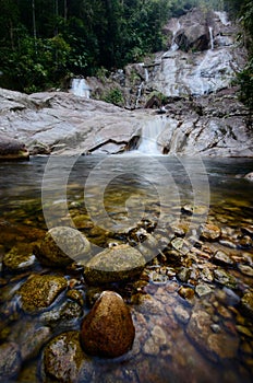 Natural Waterfall at Gunung Stong  state park Kelantan  Malaysia.