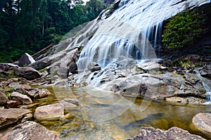 Natural Waterfall at Gunung Stong  state park Kelantan  Malaysia photo