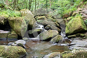 Natural waterfall in the Padley Gorge