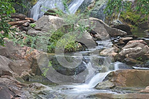 Natural waterfall in the rainy season