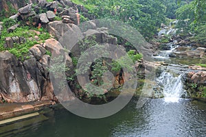 Natural waterfall in the rainy season