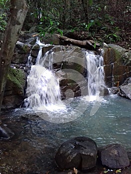 The natural waterfall in sri lanka. Abeautiful waterfall in sri lanka.