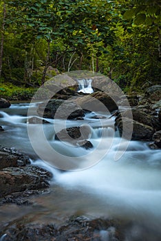 Natural waterfall stream in the tropical forest