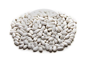Natural white beans isolated on white background