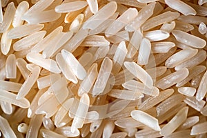 Natural white rice grains for background