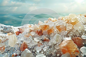 natural white salt concept,mineral resource