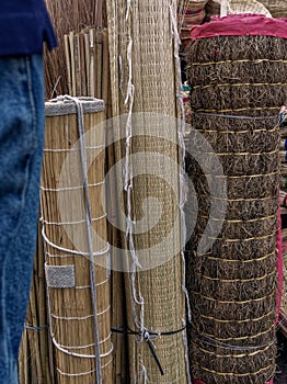 Natural wicker Handwoven screen carpet At Mahatma Jyotiba Fule Market