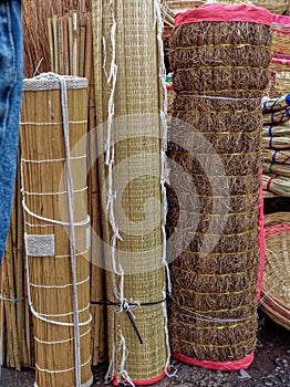 Natural wicker Handwoven screen carpet At Mahatma Jyotiba Fule Market