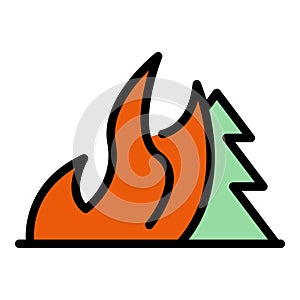 Natural wildfire icon vector flat