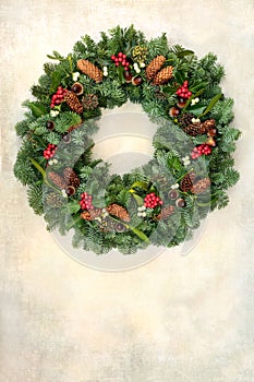 Natural Winter Greenery Christmas Wreath