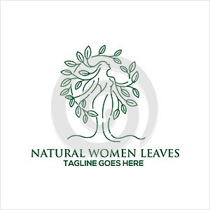 Natural Women Leaves Feminine Logo