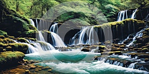 The natural wonder of cascading waterfalls, tranquil streams,