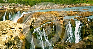 Natural wonder - Dhuadhar Water Falls on Narmada river in Bhedaghat, Jabalpur, Madhyapradesh, India