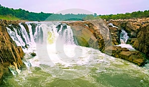 Natural wonder - Dhuadhar Water Falls on Narmada river in Bhedaghat, Jabalpur, Madhyapradesh, India