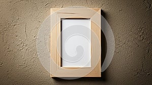 Wood picture frame with a simple rectangular design set against a
