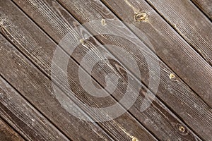 Natural wood texture. Brown old planks for background. Diagonal arrangement