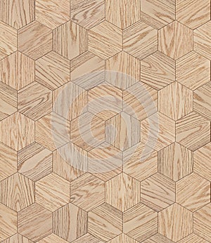 Natural wooden background honeycomb, grunge parquet flooring design seamless texture