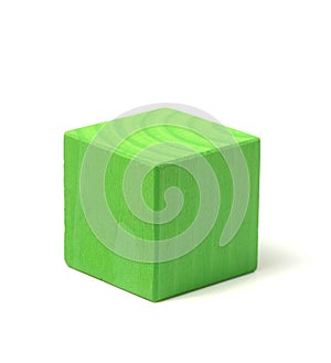 Natural wooden green cube