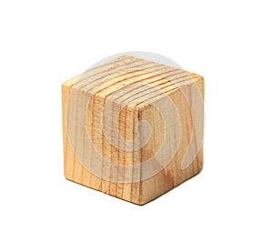 Natural wooden uncolored cube