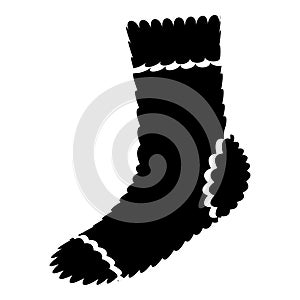 Natural wool sock icon, simple style