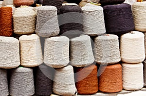 Natural wool yarn photo