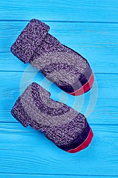 Natural woolen room slippers.