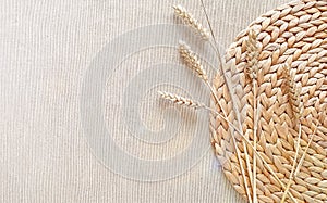 Natural woven straw background