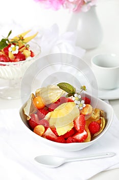 Natural yogurt with fresh fruits