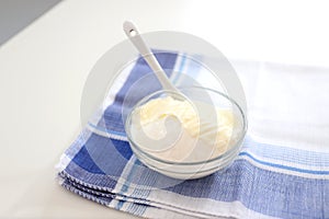 Natural yogurt or yoghurt with cream