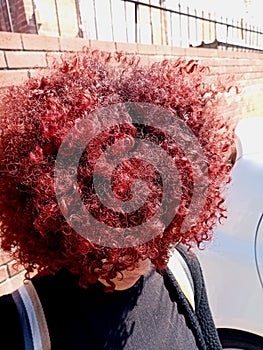 Naturalhair RacyWine  fieryred caivil dye curls big hair