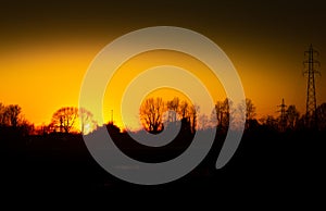 naturalistic background depicting a sunset