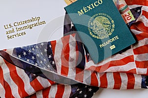 Naturalization citizenship in United States requires a passport, peso of Mexico, a immigration
