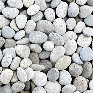 Naturally polished white rock pebbles