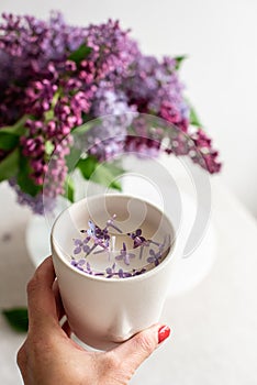 Naturals soy candle, spring flowers lilac
