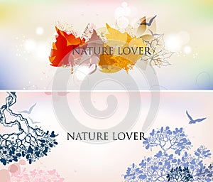 Nature abstract backgrounds set