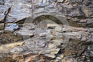 Nature Abstract: Pattern Created by Cracks and Crevices in a Solid Rock Wall