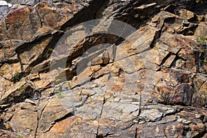 Nature Abstract: Pattern Created by Cracks and Crevices in a Solid Rock Wall