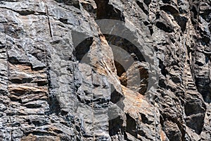 Nature Abstract: Pattern Created by Cracks and Crevices in a Solid Rock Wall