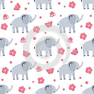 Nature Africa Animal Elephant Zoo Childish Pattern