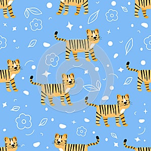 Nature Africa Animal Tiger Zoo Childish Pattern