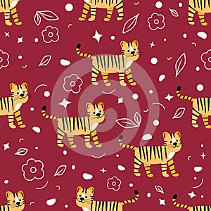 Nature Africa Animal Tiger Zoo Childish Pattern