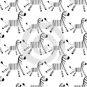 Nature Africa Animal Zebra Zoo Childish Pattern