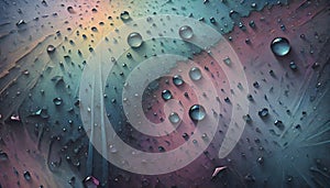 Nature Art, Waterdrop, Pink, Blue, Purple Reflections, Generative AI