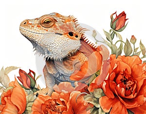 Nature background animal wildlife iguana tropical reptile exotic lizard wild fauna dragon