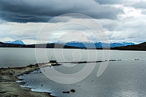 Nature background beautiful landscape mountains road hills clouds Iceland