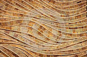 nature background of brown handicraft weave texture bamboo surface